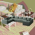 thumbnail image 4 of 188-Inch Corduroy Indoor Furniture - Easy-to-Move L Shaped Sectional Sofa, 4 of 13