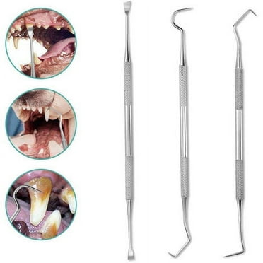 Professional Dental Tools, Stainless Steel Dog Teeth Scaler and Scraper, 3 Pack Stainless Steel Dog Teeth Cleaning Tool,FloreceBien