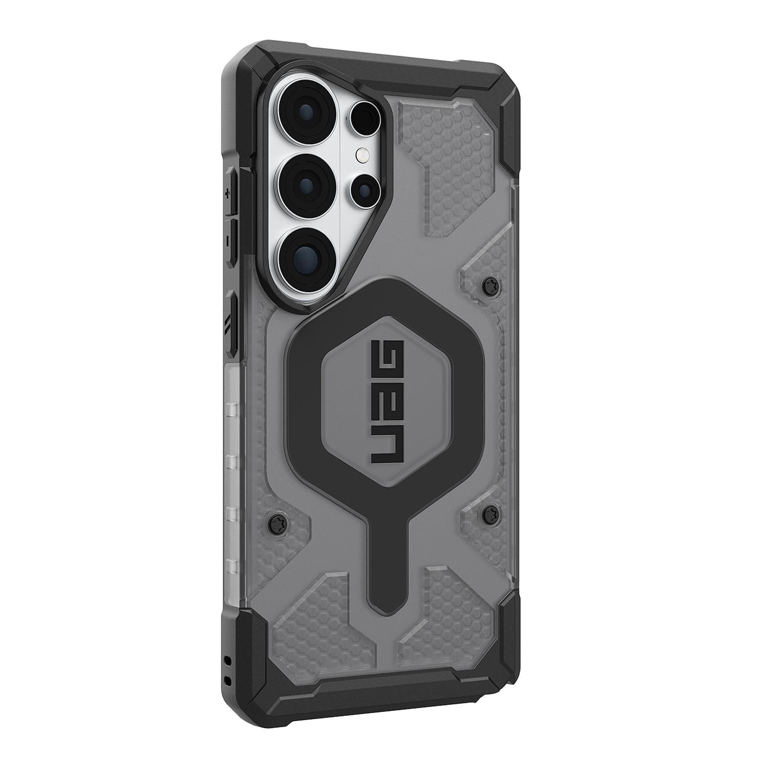 Étui transparent robuste Pathfinder avec aimants, coloris cendré/noir, pour Samsung Galaxy S26U