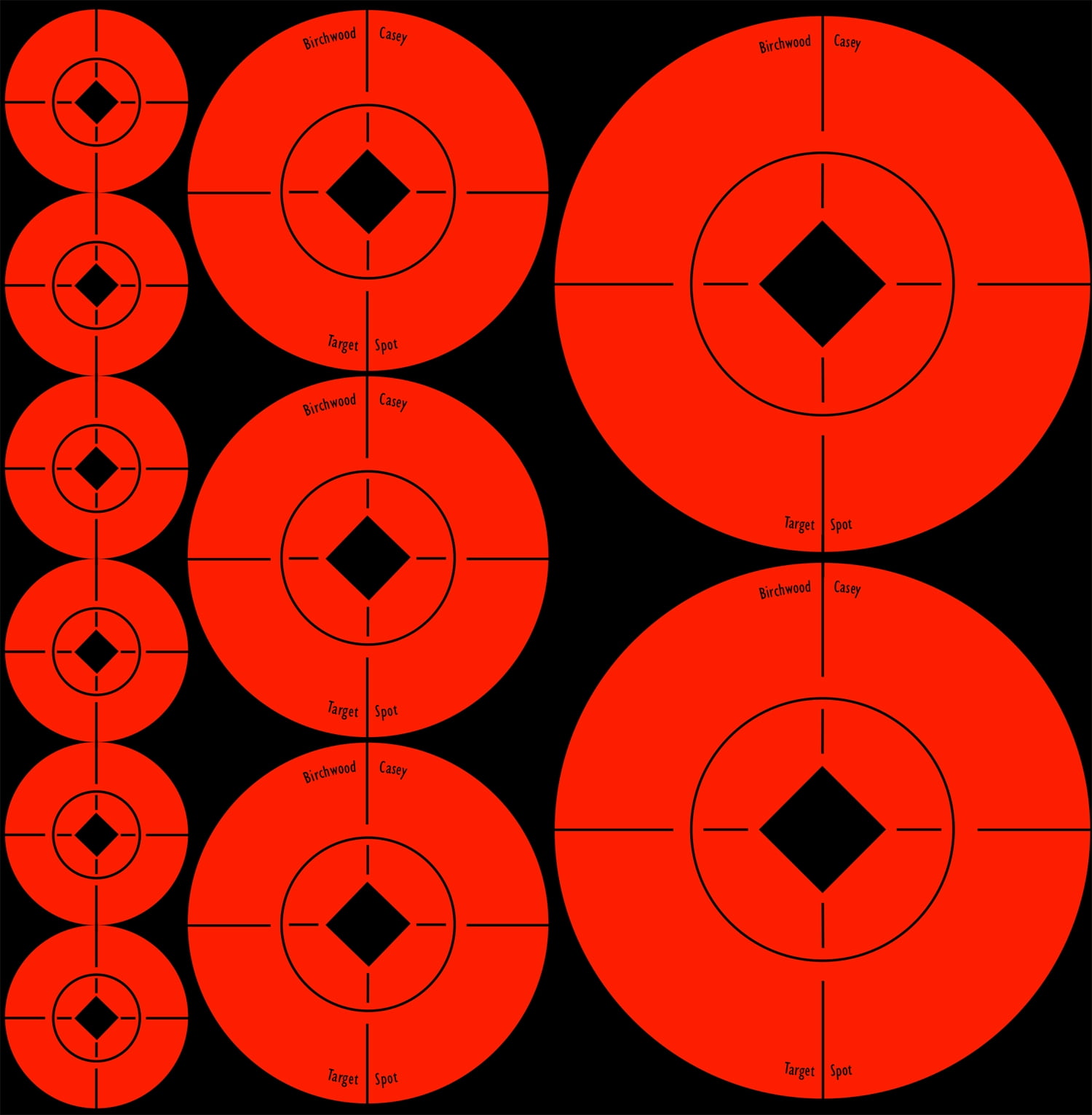 Birchwood Casey Target Spots 1" 2" 3" Assortment 10 Targets Sheets Red 33928 