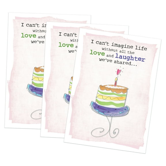 Best Friend Birthday Greeting Card (5" x 7") by Art from the Heart | 3 Pack   3 Envelopes (Shared Laughter )