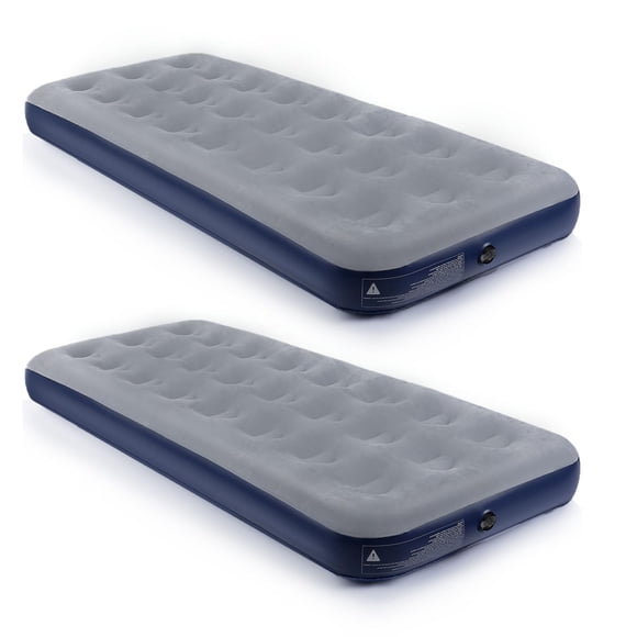 Colchón Inflable QDH para Camping con Superficie Aterciopelada Azul
