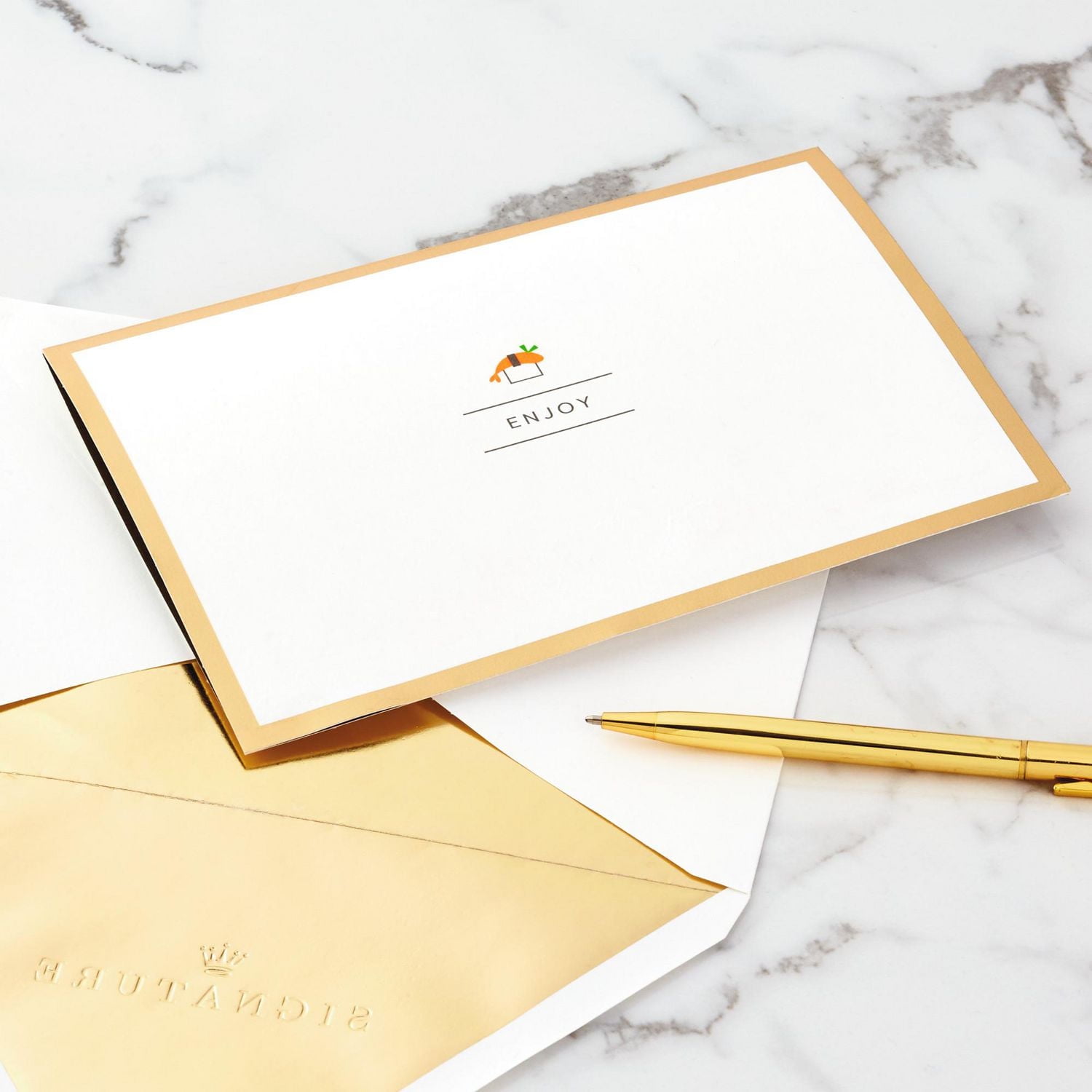 Carte de fête Signature en relief – Paper Wonder de Hallmark (Sushi « Everything That Makes You Happy »)