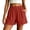 Red, variant on Utoimkio Women's Crinkle Gauze Shorts,Elastic High Waist with Button Detail Pockets