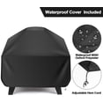 thumbnail image 3 of Fire Pit with Waterproof Cover Outdoor Wood Burning 24.4in Firebowl Fireplace Poker Spark Screen Retardant Mesh Lid Extra Deep Large Square Outside Backyard Deck Heavy Duty Metal Grate Black, 3 of 8