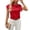 Red, variant on Womens Tops Under $10 Women Silk Satin Tops Cap Short Sleeve Blouse Lace Up Neck Solid Color Shirts Business Casual Shirts Tuinc Outfits Blue S