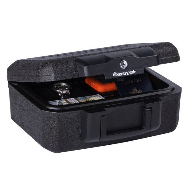 Caja fuerte ignífuga SentrySafe 1200 negra con cerradura con llave de 0.18 pies cúbicos
