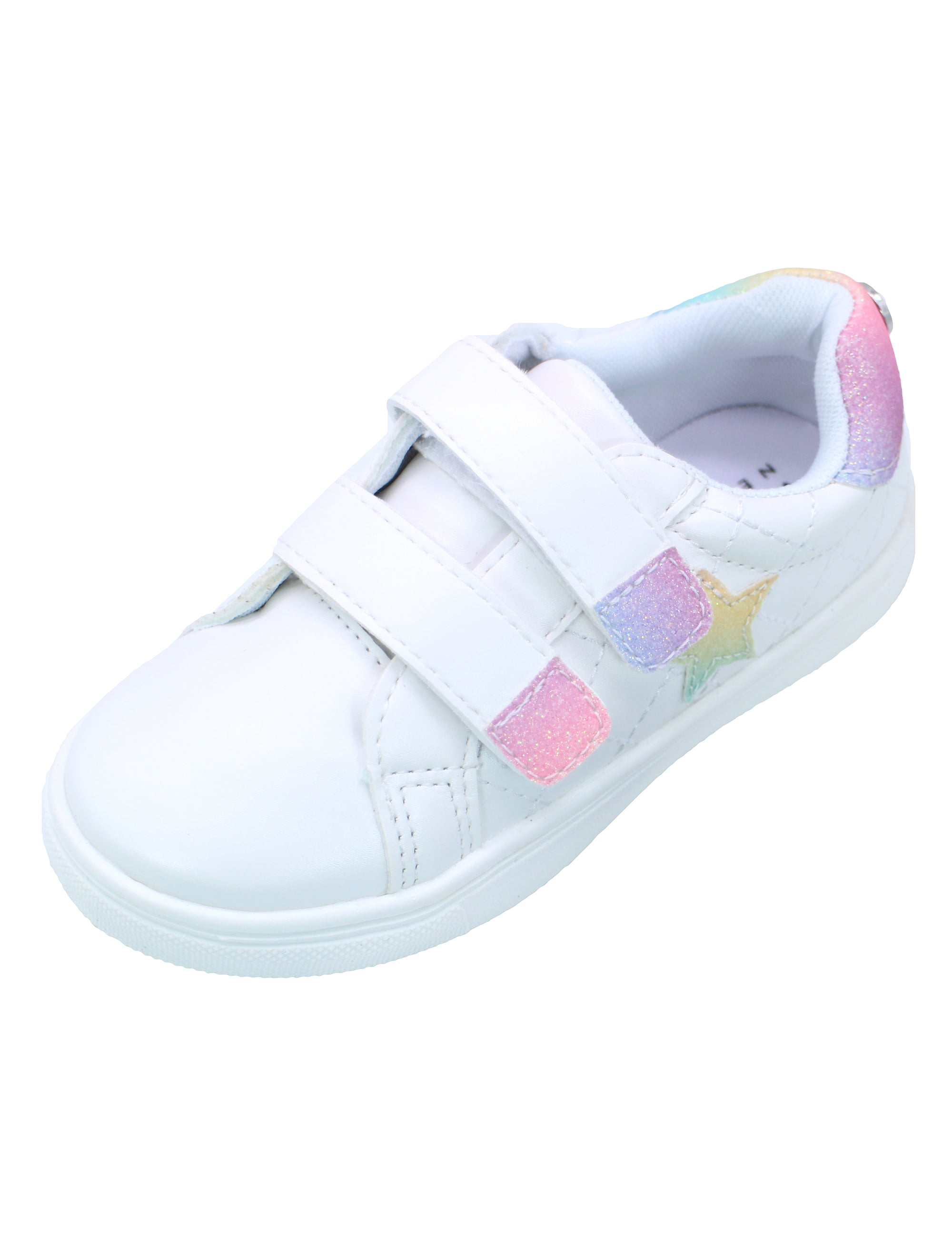 Nicole Miller Double Strap Rainbow Glitter Fashion Court Sneaker (Toddler  Girls) - Walmart.com