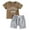 A7-Brown, variant on Durtebeua T-Shirt and Shorts Outfit Set to Little Kid Sizes,2-3 Years