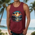 thumbnail image 2 of Cmfcve Men's Plus Size Tank Top Printed Round Neck Sleeveless Tees Summer Hawaiian Vacation Tank Top, 2 of 5