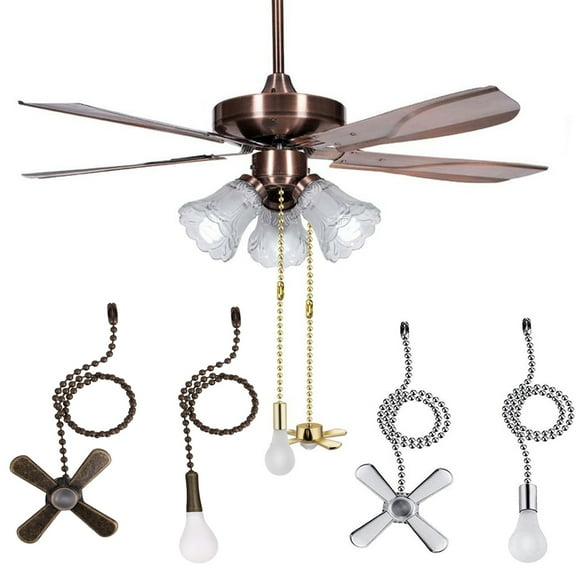 Zhaomeidaxi Ceiling Fan Pull Chain, Fan Pulls Set with Connector, 2 Pcs 3mm Diameter 12 Inches Beaded Ball Fan Pull Chain