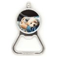 thumbnail image 1 of Cachorro lindo animal fotografia Acero inoxidable Metal cerveza tapa sacacorchos, 1 of 3