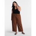 thumbnail image 2 of Terra & Sky Women’s Plus Cropped Linen Blend Pants, 27” Inseam, Sizes 0X-5X, 2 of 5