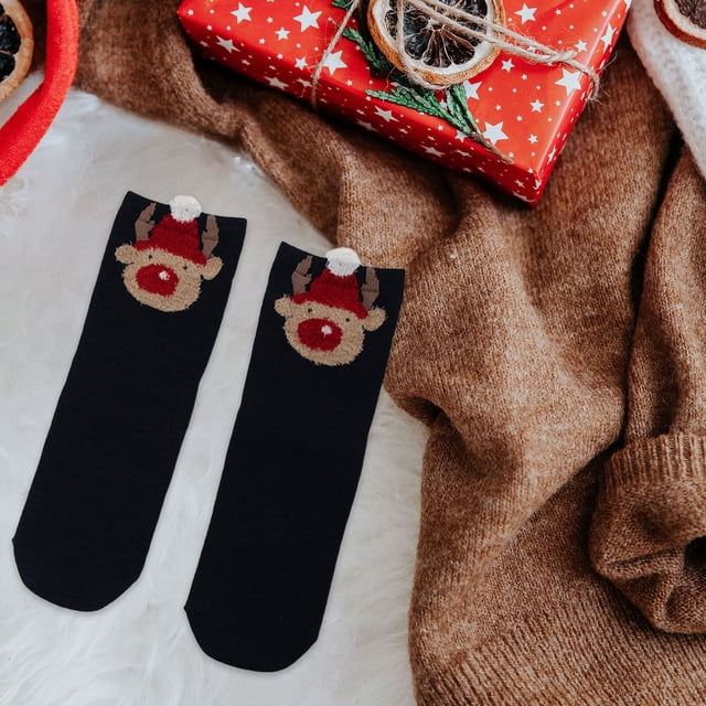 Seyotauo Christmas Cupcake Socks Fuzzy Christmas Socks,Athletic Indoor Sock, Winter Warm Cozy Fluffy Cartoon Monster Socks for Girls Christmas Gifts, Adult, Women, Home Sleeping