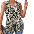 thumbnail image 5 of DailyTrove Women's Zebra Print Sleeveless Tank - V-Neck Casual Top, Bold for Nights & Street Style, 5 of 5