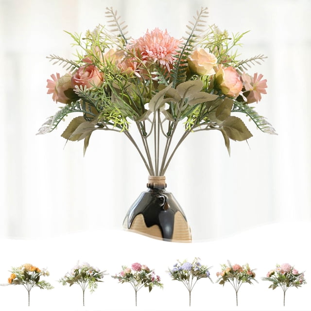 Ramo de Flores Artificiales para Decoración Del Hogar | Flores Vibrantes de Aspecto Realista para Centros de Mesa | Ramo de 28 Cm (11 Pulgadas)
