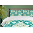 thumbnail image 4 of Ambesonne Green Duvet Cover Set, Geometric Colored Tiles, Queen, Green Teal White, 4 of 6