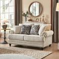 thumbnail image 4 of Morden Fort Farmhouse Chair Loveseat Sofa Set, 3 Pieces Modern  Living Room Couch Set, Floral Reading Armchair and Chenille Upholstery Sofa, 4 of 9