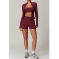 thumbnail image 2 of Top-kevin 2 Piece Seamless Ribbed Workout Sets With Zip Up Jacket High Waisted Gym Yoga Leggings, 2 of 6
