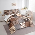 thumbnail image 4 of Manfei Western Cowgirl Cowboy 7 Pieces Bedding Comforter Set, Tribal Hippie Bohemian Full Bedding Set, Brown Rustic Abstract Reversible Fitted Sheet Flat Sheet, Microfiber Bedroom Decor, 4 of 8