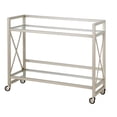 thumbnail image 3 of Evelyn&Zoe Contemporary Metal Bar Cart with Glass Shelf, 3 of 7