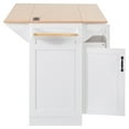 thumbnail image 4 of 55.7'' Kitchen Island with 2 Drop Leaf Rolling Kitchen Cart  with Power Outlet, Folding Dining Table with Spice & Towel Rack,  for Kitchen, Dining Room, White, 4 of 15