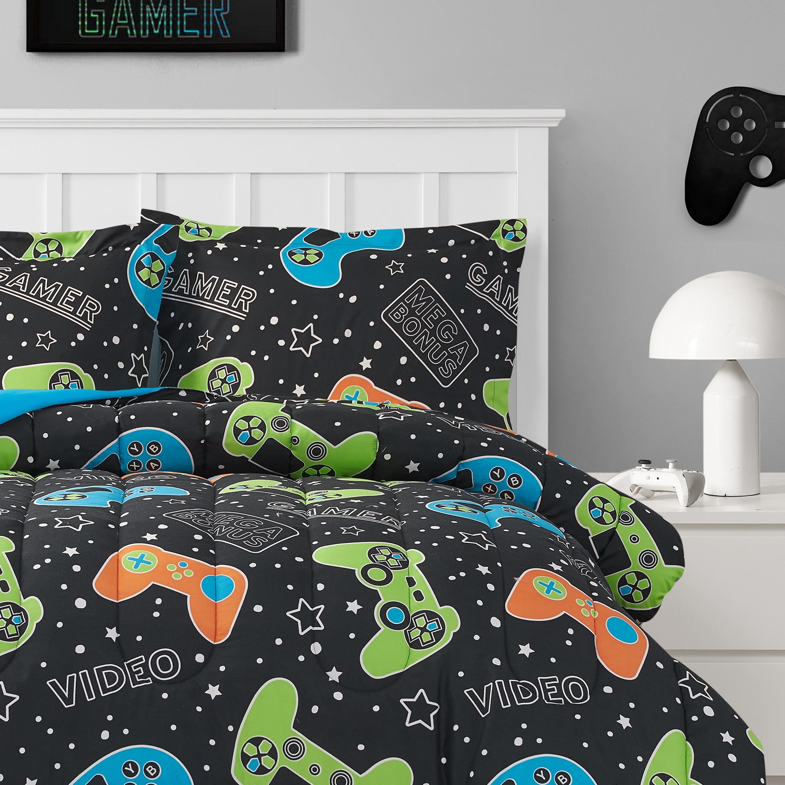 Video Gamer Set Black 2-Piece Ultra Soft Microfiber Comforter Set - Twin