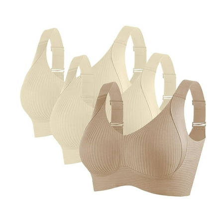 Xdegoge Blouses for Women Clearance $5 3 Pack Sports Bras for Women Ribbed Push Up Full Coverage Plus Size Running Athletic Gym Clothes Everyday Bras Underwear Cancel Membership Recent Purchases