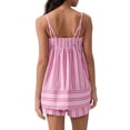 thumbnail image 6 of Womens Striped 2 Piece Lounge Sets Sleeveless Striped Pjs Set Cami Top and Shorts Pajama Set Outfits, 6 of 9
