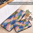 thumbnail image 5 of 2-Piece Kitchen Rugs Set Non-Slip Mats Carpet Floor for Kitchen, Bathroom (19.7"x27.6" & 19.7"x47.2") Colorful Splashes and Brushstrokes, 5 of 7
