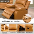 thumbnail image 3 of Bonded Leather Living Room Furniture Set Reclining Sofa Set Loveseat Furniture Sets in Living Room Sofa Recliners (Chair, Ginger), 3 of 12