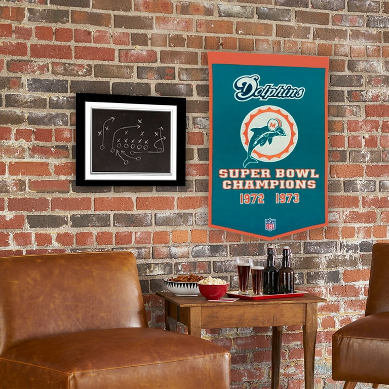 Official Miami Dolphins Wall Decor Home & Office Wall Sign, Banner