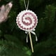 thumbnail image 4 of Adorno navideño de piruleta de espuma con diseño de rayas de lentejuelas | Decoración brillante para colgar en el árbol de Navidad con lazo, 4 of 6
