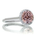 thumbnail image 2 of 1.25 Carat Round Cut Classic Halo Morganite and Diamond Engagement Ring on 10k White Gold, 2 of 2