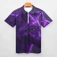 thumbnail image 3 of Purple Wolf Men Zipper T-shirt Summer Casual Short Sleeve T-shirt Top, 3 of 7