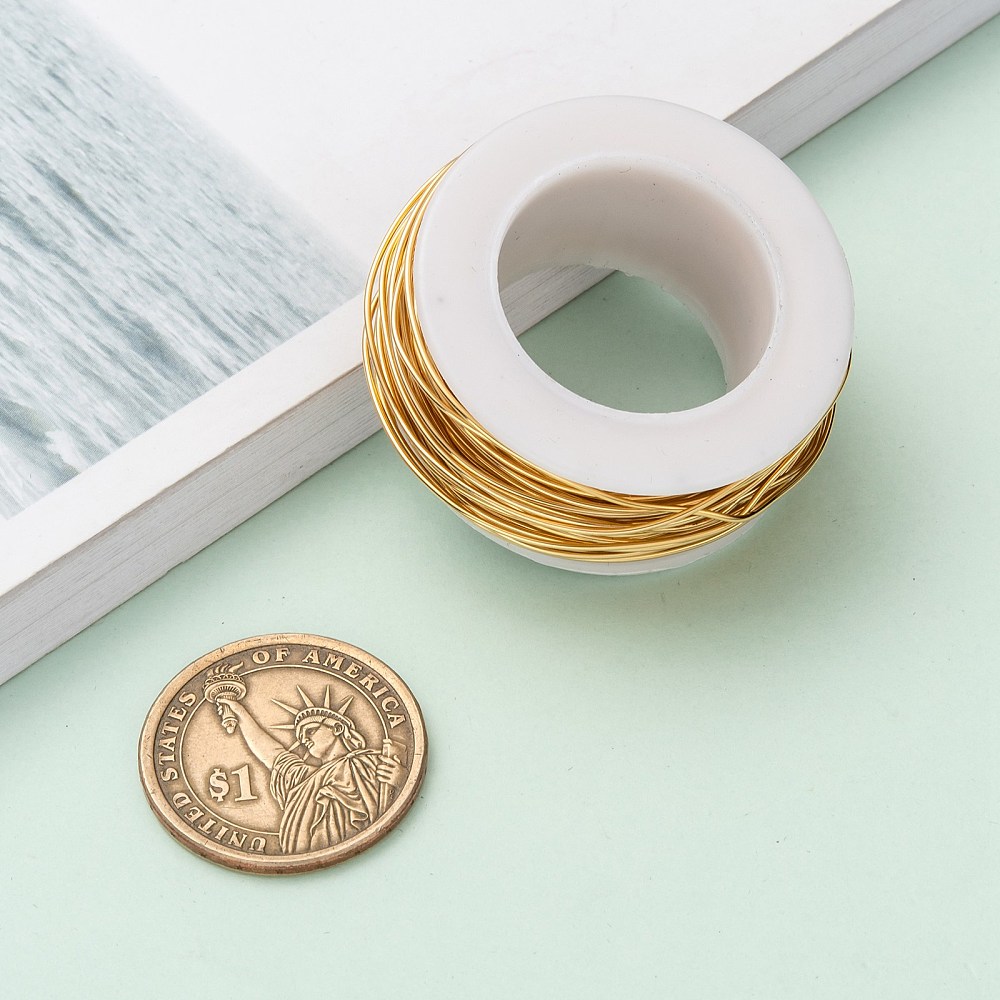 1roll 304 Stainless Steel Wire Golden 21 Gauge 0.7mm about 32.8 Feet(10m)/roll