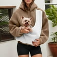 thumbnail image 2 of vigerkar Womens Kangaroo Pouch Color-block Hoodie for Dogs Cats Pet Carrier Hoodie Long Sleeve Hooded Pullover Animal Holder Sweatshirt (Khaki, XXL), 2 of 7