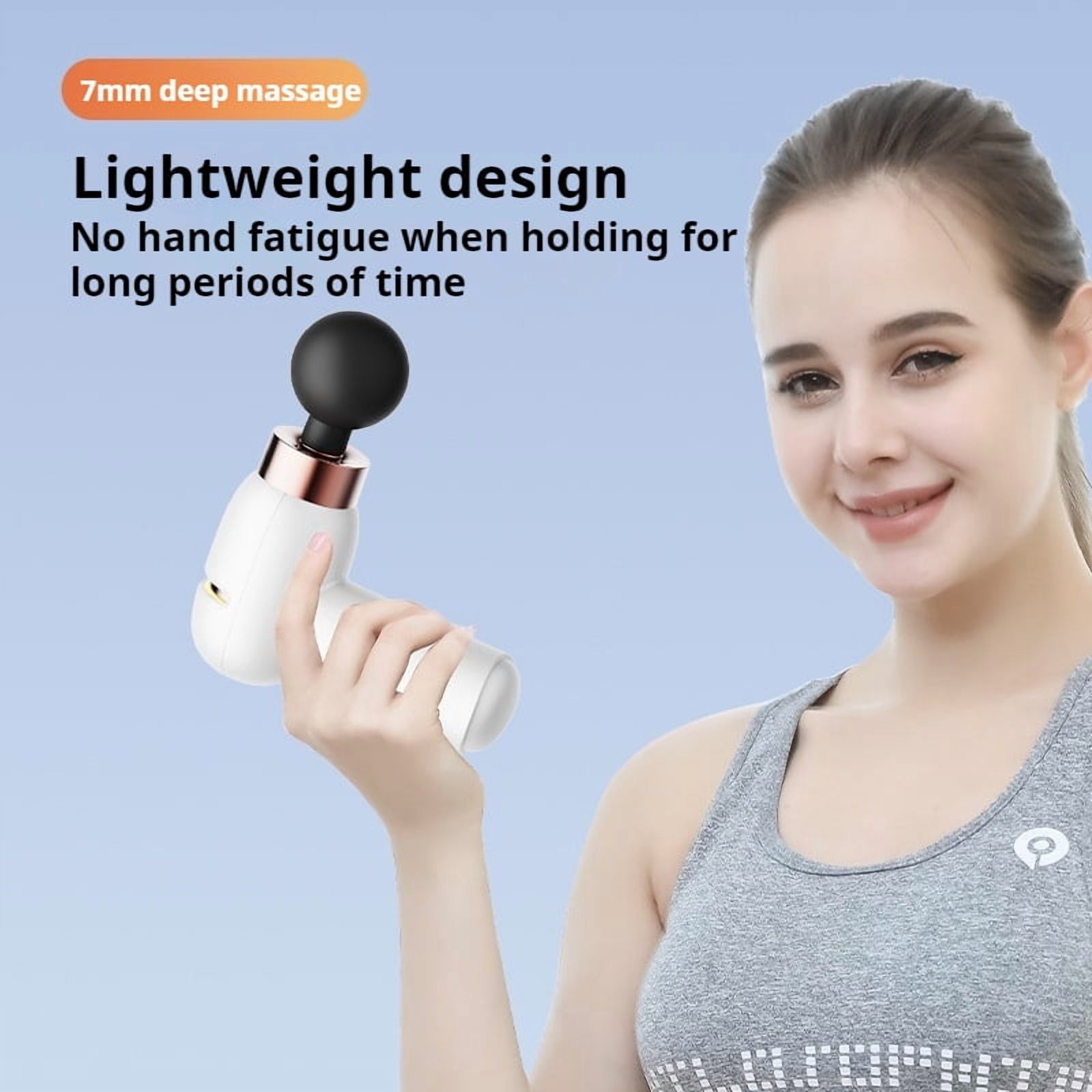 Mini Portable Fascia Gun Muscle, Shoulder, Neck, Legs, Hips, Full Body Relaxation, Low Noise Fine Sound Massager, Women's Vibration Massage Gun