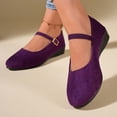 thumbnail image 4 of Yuanlong Women's Casual Shoes Suede Buckle Strap Wedge Mary Jane Solid Color Comfortable Stylish Holiday Shoes, 4 of 7