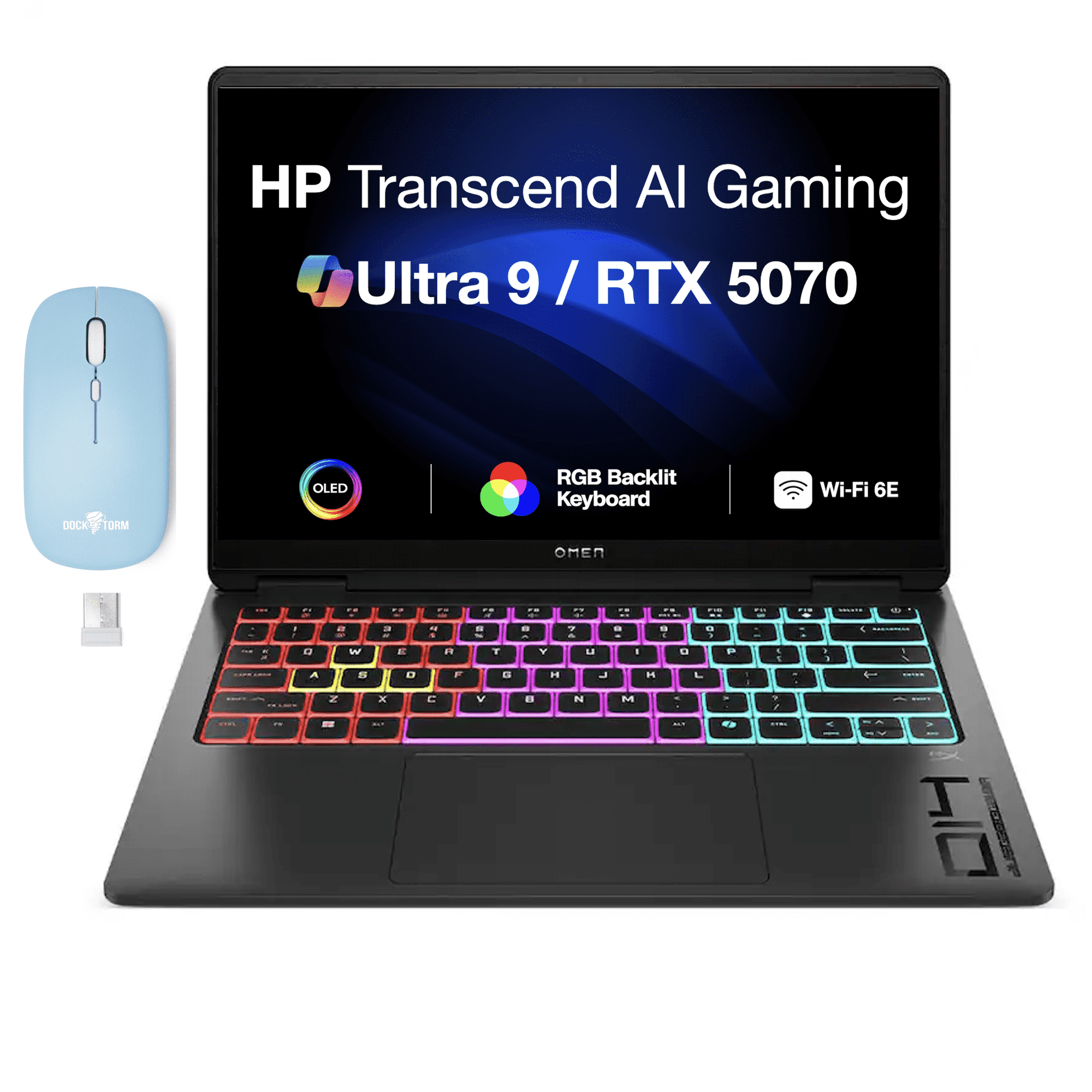 HP OMEN Transcend 14in 2.8K Laptop Ultra 9 285H RTX 5070 32GB LPDDR5X 1TB SSD Win11 Pro w/DKZ Mouse