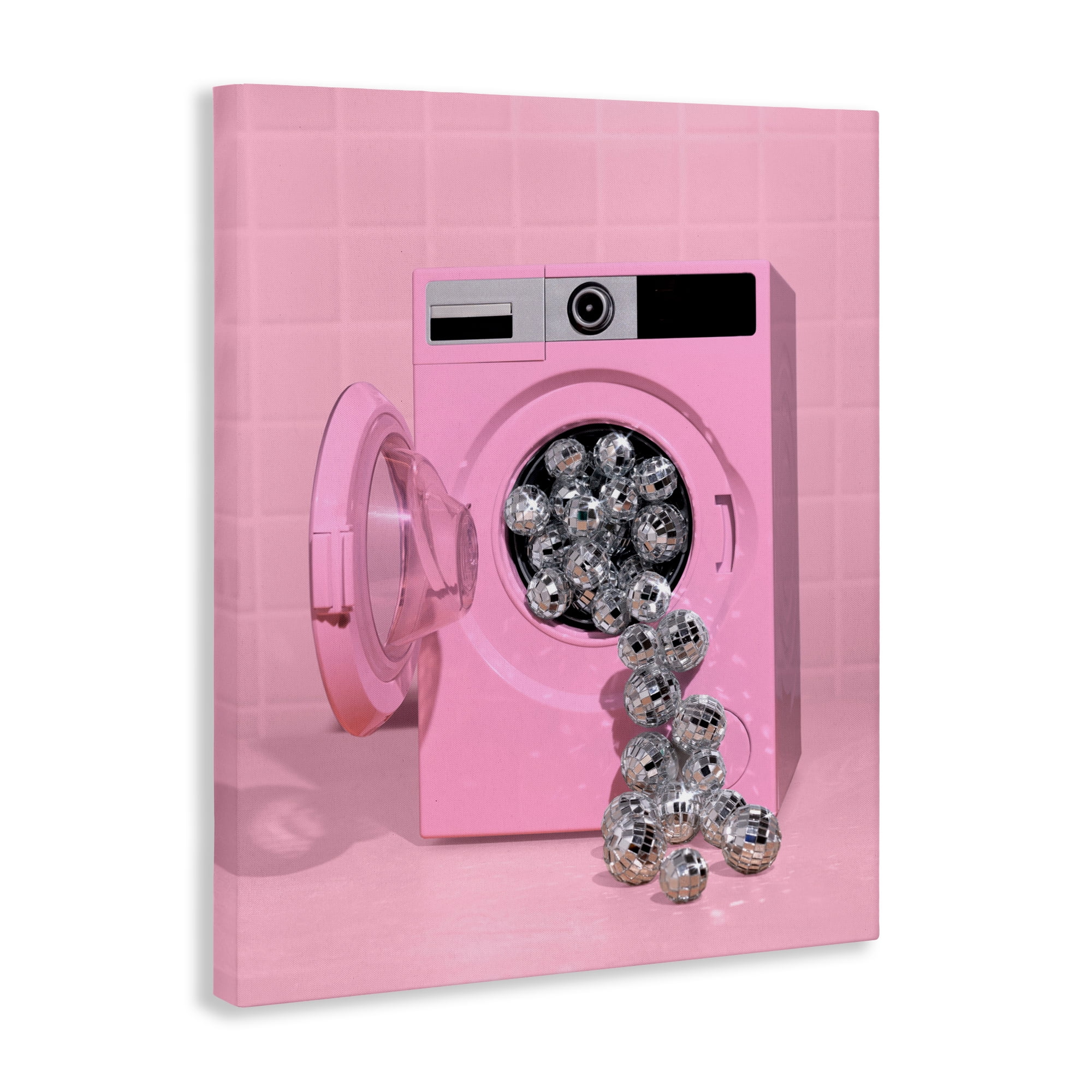 Stupell Industries Disco Laundry Machine over Pink Canvas Wall Art, design by LISH Creative