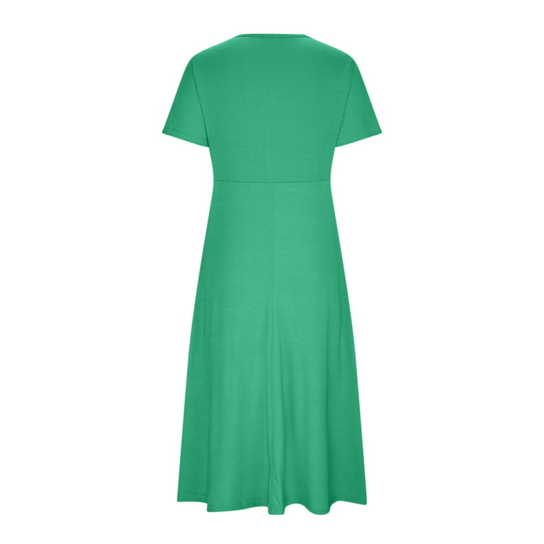 Fashion Women's Casual Short Sleeve Printed Round-Neck Ladies Dress Dresses  Christmas Plus Size Fit Flare Dress For Teen Peach Dresses For Women -  Walmart.com