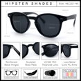thumbnail image 5 of SA106 Polarized TAC Lens Retro Hipster Thin Keyhole Round Horn Rim Sunglasses / All Black, 5 of 7