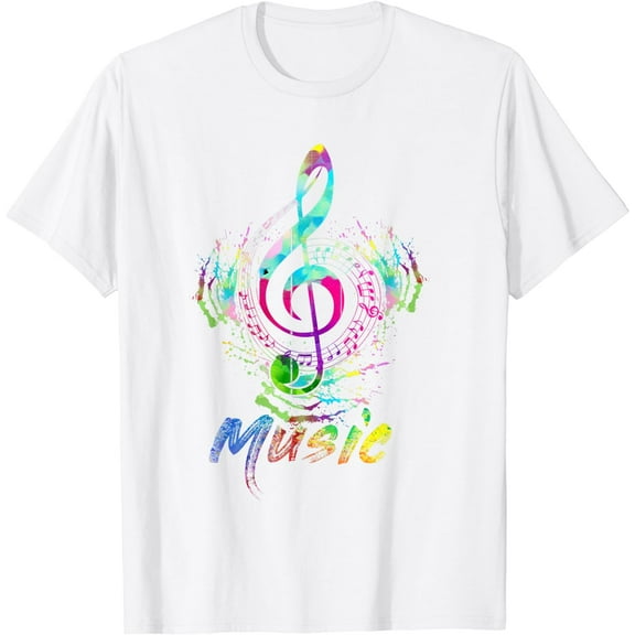Funky Colorful Music Treble Clef Musical Note T-Shirt