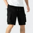 thumbnail image 2 of Xunlbb Mens Shorts Clearance Cargo Shorts for Men, Mens Casual Fashion Solid Drawstring Elastic Waist Multiple Pockets Shorts, M-3XL, 2 of 5