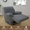 thumbnail image 2 of MarCielo 1 Piece Lazy Boy Recliner Cover Stretch Recliner Slipcover Chair Couch Cover Monica(Gray), 2 of 6