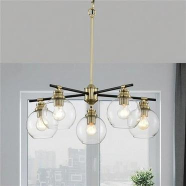 Warehouse of Tiffany Wyatt 24 Inch Clear Glass Chandelier 5 Light - N/A