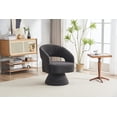 thumbnail image 3 of Swivel Accent Chair Armchair, Mid Century 360 Degree Swivel Barrel Accent Sofa Chairs, Upholstered Round Armchairs Fabric Chair for Living Room, Bedroom, Office, Waiting Rooms, Grey Teddy, 3 of 8