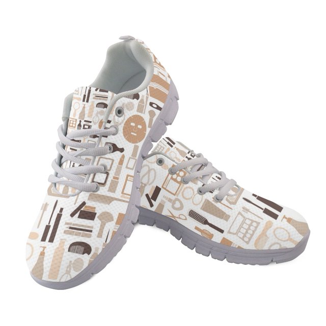 Zapatillas de deporte de malla transpirables con diseño de dientes divertidos y ligeras para mujer de Doginthehole con temática de peluquería para correr en otoño