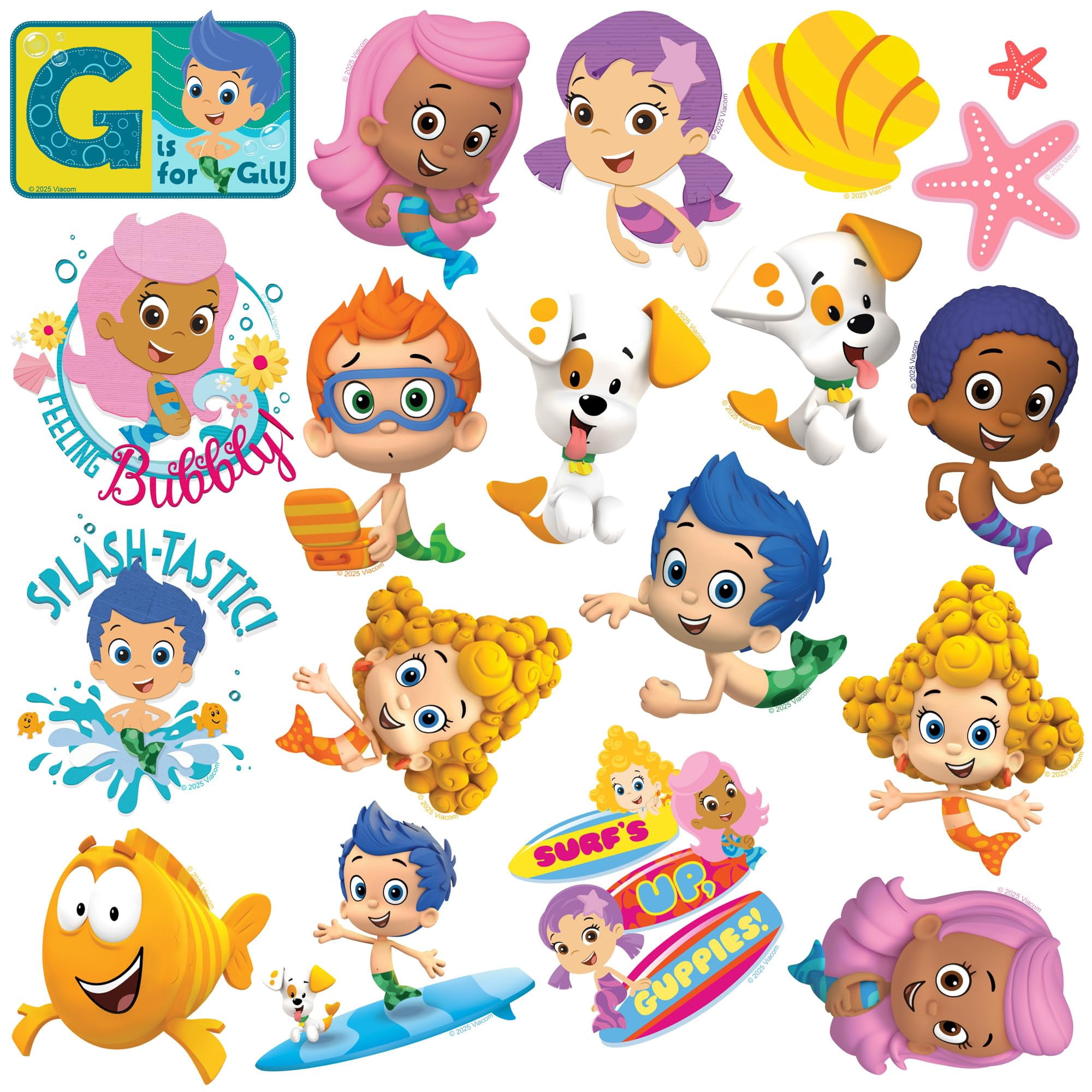 Bubble Guppies 100ct Vinyl Large Deluxe Stickers Variety Pack  Die Cut Designs for Laptop, Water Bottle, Scrapbooking, Tablet & Indoor/Outdoor Surfaces